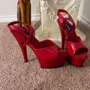 Brand new Funtasma platform candy apple red heels